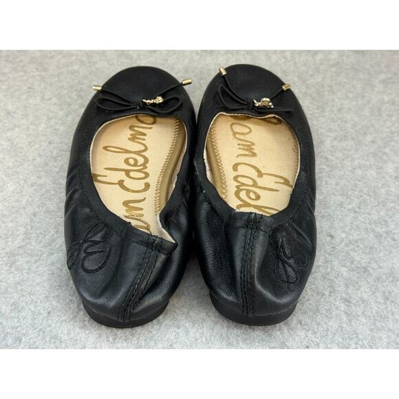 Sam Edelman Flats Ballet Felicia 2 Black Nappa Leather - Girls' Size 2M - Picture 7 of 8